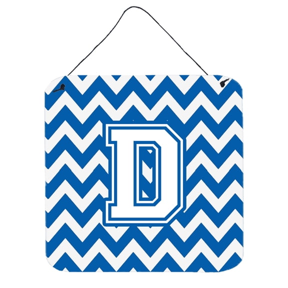 Carolines Treasures CJ1045-DDS66 Letter D Chevron Blue and White Wall or Door Hanging Prints 6HX6W multicolor
