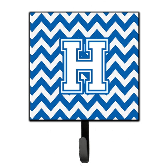 Carolines Treasures CJ1045-HSH4 Letter H Chevron Blue and White Leash or Key Holder Single Hook multicolor