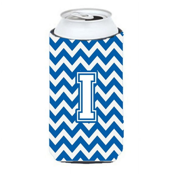 Carolines Treasures CJ1045-ITBC Letter I Chevron Blue and White Tall Boy Beverage Insulator Hugger Tall Boy multicolor