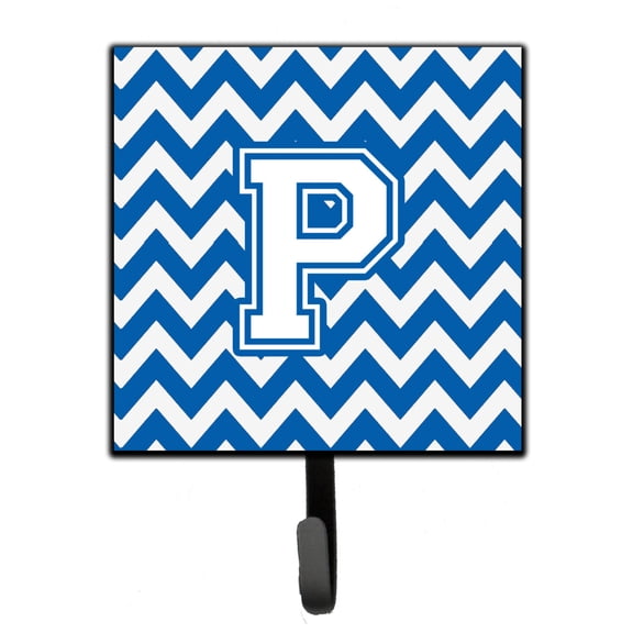 Carolines Treasures CJ1045-PSH4 Letter P Chevron Blue and White Leash or Key Holder Single Hook multicolor