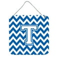 thumbnail image 1 of Carolines Treasures CJ1045-TDS66 Letter T Chevron Blue and White Wall or Door Hanging Prints 6HX6W multicolor, 1 of 1