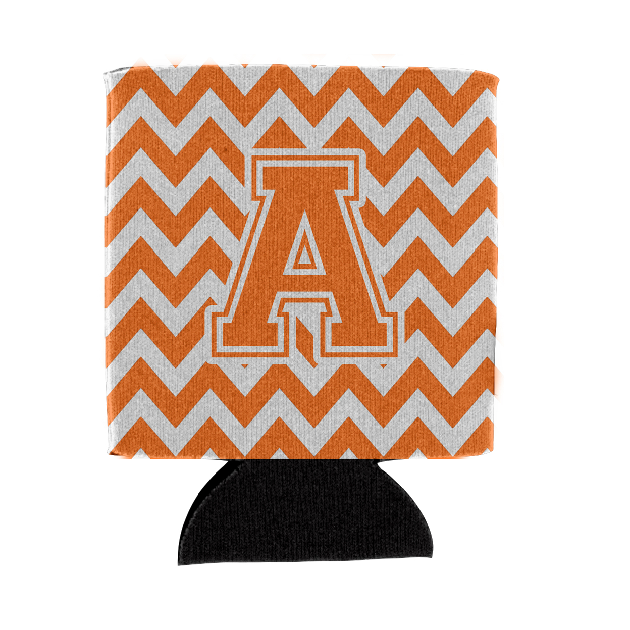Carolines Treasures CJ1046-ACC Letter A Chevron Orange and White Can or Bottle Hugger Can Hugger multicolor