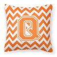 thumbnail image 1 of Carolines Treasures CJ1046-QPW1414 Letter Q Chevron Orange & White Fabric Decorative Pillow, 1 of 4
