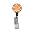 thumbnail image 1 of Carolines Treasures CJ1046-RBR Letter R Chevron Orange & White Retractable Badge Reel, 1 of 2