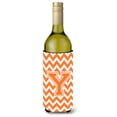 thumbnail image 1 of Carolines Treasures CJ1046-YLITERK Letter Y Chevron Orange and White Wine Bottle Beverage Insulator Hugger  Wine Bottle, 1 of 1