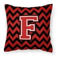 thumbnail image 1 of Carolines Treasures CJ1047-FPW1414 Letter F Chevron Black & Red Fabric Decorative Pillow, 1 of 4