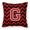 thumbnail image 1 of Carolines Treasures CJ1047-GPW1414 Letter G Chevron Black & Red Fabric Decorative Pillow, 1 of 4