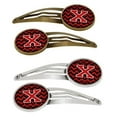 thumbnail image 1 of Carolines Treasures CJ1047-VHCS4 Letter V Chevron Black & Red Barrettes Hair Clips, Set of 4, 1 of 1