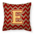 thumbnail image 1 of Carolines Treasures CJ1048-EPW1414 Letter E Chevron Garnet & Gold Fabric Decorative Pillow, 1 of 4