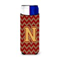 thumbnail image 1 of Carolines Treasures CJ1048-NMUK Letter N Chevron Garnet and Gold  Ultra Beverage Insulators for slim cans  Slim Can, 1 of 2
