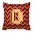 thumbnail image 1 of Carolines Treasures CJ1048-OPW1414 Letter O Chevron Garnet & Gold Fabric Decorative Pillow, 1 of 4
