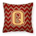 thumbnail image 1 of Carolines Treasures CJ1048-QPW1414 Letter Q Chevron Garnet & Gold Fabric Decorative Pillow, 1 of 4