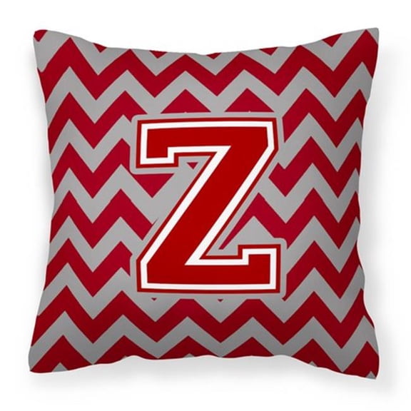 Carolines Treasures CJ1049-ZPW1414 Letter Z Chevron Maroon & White Fabric Decorative Pillow, 14 x 3 x 14 in.