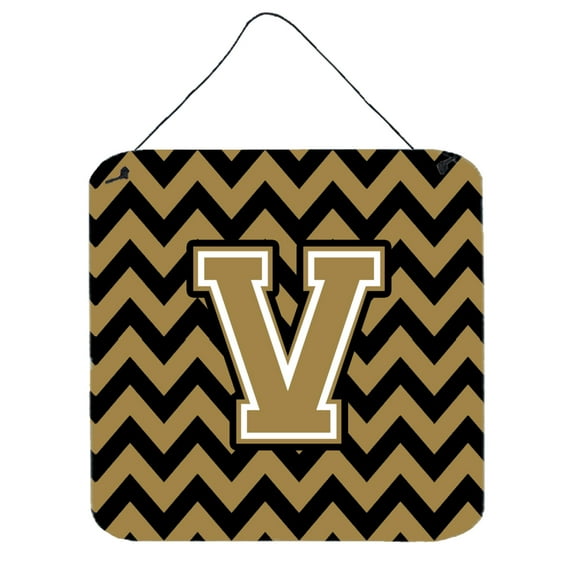 Carolines Treasures CJ1050-DS-Parent Letter Chevron Black and Gold  Wall or Door Hanging Prints CJ1050  multicolor