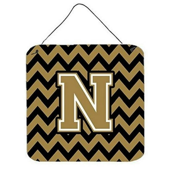 Carolines Treasures CJ1050-DS-Parent Letter Chevron Black and Gold Wall or Door Hanging Prints CJ1050 multicolor