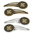 thumbnail image 1 of Carolines Treasures CJ1050-KHCS4 Letter K Chevron Black & Gold Barrettes Hair Clips, 1 of 1