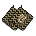 thumbnail image 1 of Carolines Treasures CJ1050-OPTHD Letter O Chevron Black & Gold Pair of Pot Holders, 7.5 x 3 x 7.5 in., 1 of 7