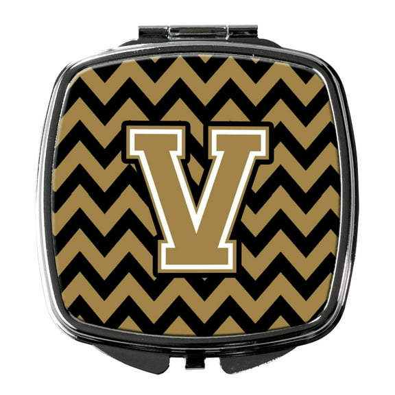 Carolines Treasures CJ1050-SCM-Parent Letter Chevron Black and Gold  Compact Mirror CJ1050  multicolor