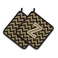 thumbnail image 1 of Letter Z Chevron Black and Gold Pair of Pot Holders, 1 of 7
