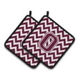 thumbnail image 1 of Carolines Treasures CJ1051-OPTHD Letter O Chevron Maroon & White Pair of Pot Holders, 7.5 x 3 x 7.5 in., 1 of 7
