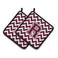 thumbnail image 1 of Carolines Treasures CJ1051-RPTHD Letter R Chevron Maroon & White Pair of Pot Holders, 7.5 x 3 x 7.5 in., 1 of 7