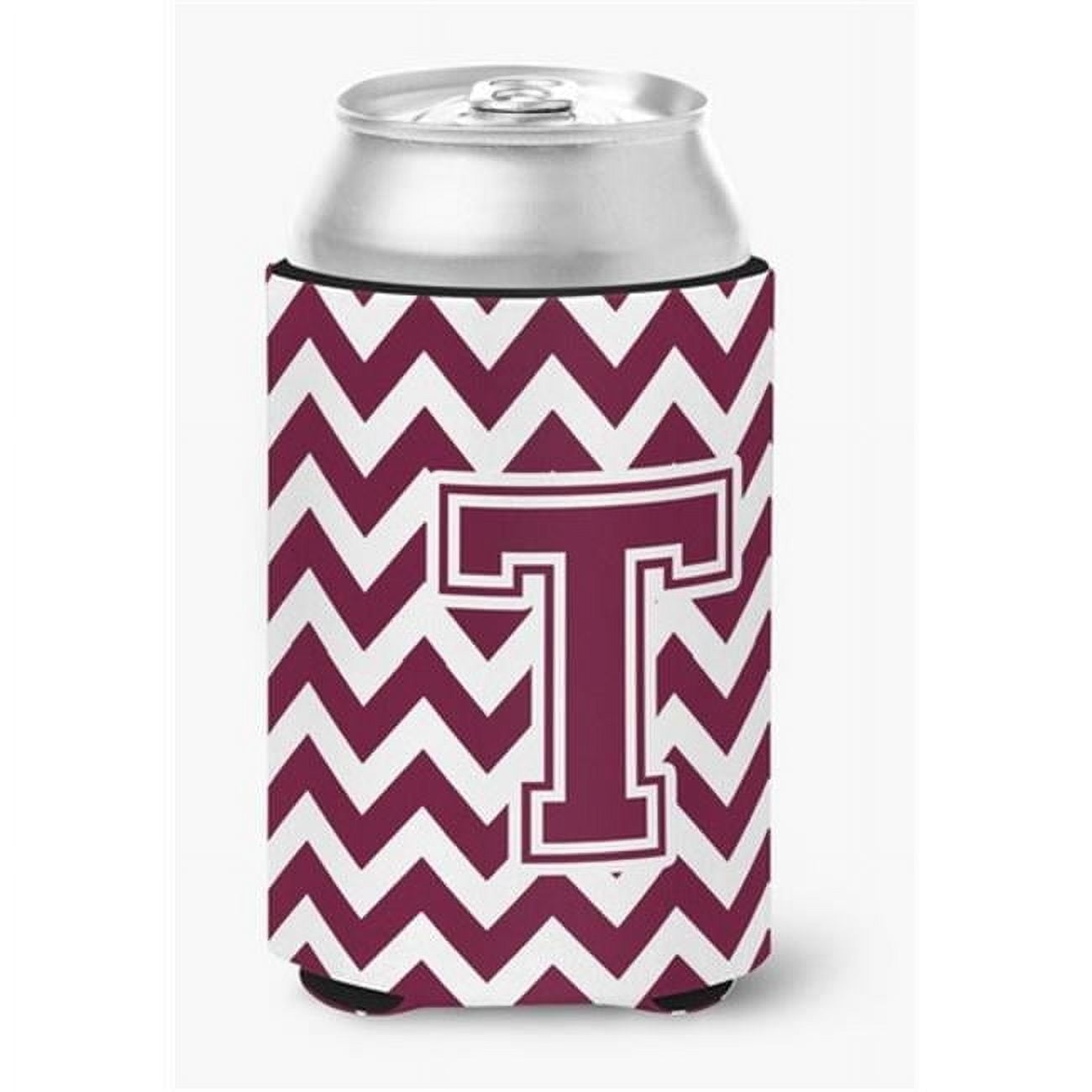Carolines treasures cj1051 tcc letter t chevron maroon white can or
