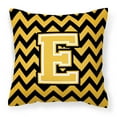 thumbnail image 1 of Carolines Treasures CJ1053-EPW1414 Letter E Chevron Black & Gold Fabric Decorative Pillow, 1 of 2
