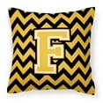 thumbnail image 1 of Carolines Treasures CJ1053-FPW1414 Letter F Chevron Black & Gold Fabric Decorative Pillow, 1 of 2