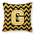 thumbnail image 1 of Carolines Treasures CJ1053-GPW1414 Letter G Chevron Black & Gold Fabric Decorative Pillow, 1 of 4