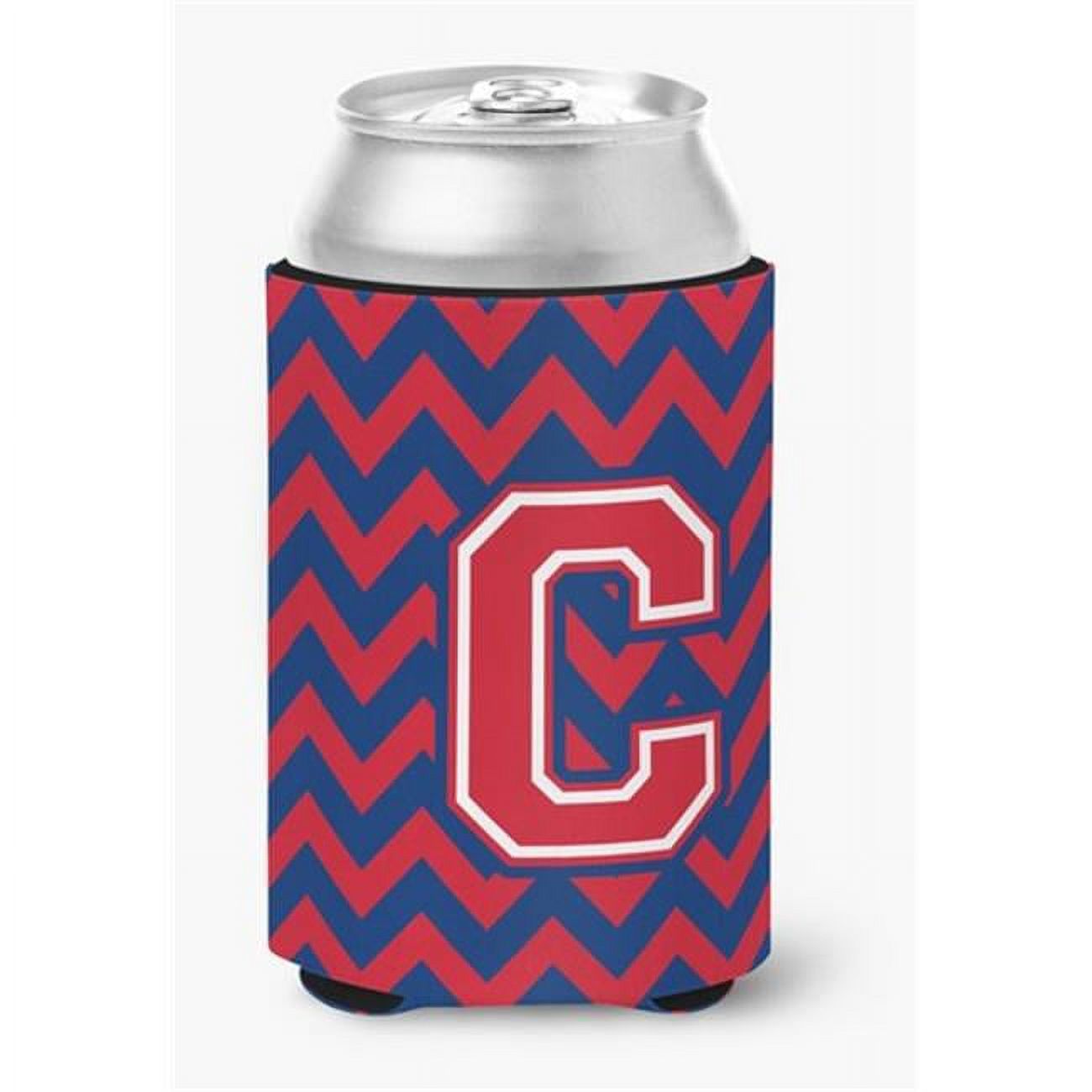 Carolines Treasures CJ1054-CCC Letter C Chevron Yale Blue & Crimson Can ...