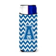 thumbnail image 1 of Carolines Treasures CJ1056-AMUK Letter A Chevron Blue and White Ultra Beverage Insulators for slim cans  Slim Can, 1 of 2