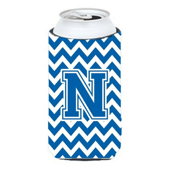 Carolines Treasures CJ1056-NTBC Letter N Chevron Blue and White Tall Boy Beverage Insulator Hugger Tall Boy multicolor