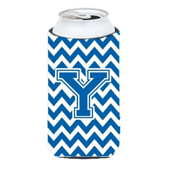 Carolines Treasures CJ1056-YTBC Letter Y Chevron Blue and White Tall Boy Beverage Insulator Hugger  Tall Boy multicolor