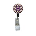 thumbnail image 1 of Carolines Treasures CJ1058-HBR Letter H Chevron Purple & Gold Retractable Badge Reel, 5 x 1 x 2 in., 1 of 2