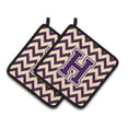 thumbnail image 1 of Letter H Chevron Purple and Gold Pair of Pot Holders, 1 of 2