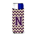 thumbnail image 1 of Carolines Treasures CJ1058-NMUK Letter N Chevron Purple and Gold Ultra Beverage Insulators for slim cans  Slim Can, 1 of 2