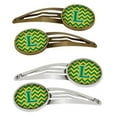 thumbnail image 1 of Carolines Treasures CJ1059-LHCS4 Letter L Chevron Green & Gold Barrettes Hair Clips, Set of 4, 1 of 1