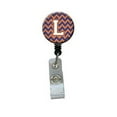 thumbnail image 1 of Carolines Treasures CJ1060-LBR Letter L Chevron Blue & Orange No.3 Retractable Badge Reel, 1 of 2