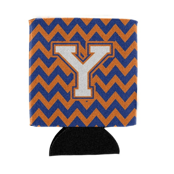 Carolines Treasures CJ1060-YCC Letter Y Chevron Blue and Orange 3 Can or Bottle Hugger Can Hugger multicolor