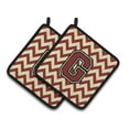 thumbnail image 1 of Carolines Treasures CJ1061-GPTHD Letter G Chevron Maroon and Gold Pair of Pot Holders, 7.5HX7.5W, multicolor, 1 of 2