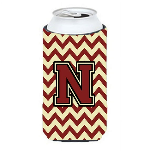 Carolines Treasures CJ1061-NTBC Letter N Chevron Maroon and Gold Tall Boy Beverage Insulator Hugger Tall Boy multicolor