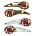 thumbnail image 1 of Carolines Treasures CJ1061-QHCS4 Letter Q Chevron Maroon & Gold Barrettes Hair Clips, Set of 4, 1 of 1