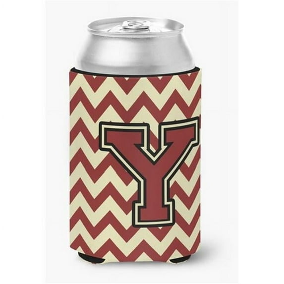 Carolines Treasures CJ1061-YCC Letter Y Chevron Maroon & Gold Can or Bottle Hugger