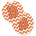 thumbnail image 1 of Carolines Treasures CJ1062-DCARC Letter D Chevron Orange & Regalia Set of 2 Cup Holder Car Coaster, 1 of 1