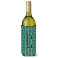 thumbnail image 1 of Carolines Treasures CJ1063-ILITERK Letter I Football Aqua Orange and Marine Blue Wine Bottle Beverage Insulator Hugger, 1 of 1