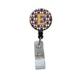 thumbnail image 1 of Carolines Treasures CJ1064-EBR Letter E Football Purple & Gold Retractable Badge Reel, 1 of 2