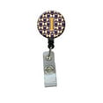 thumbnail image 1 of Carolines Treasures CJ1064-IBR Letter I Football Purple & Gold Retractable Badge Reel, 1 of 2