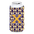 thumbnail image 1 of Carolines Treasures CJ1064-XTBC Letter X Football Purple and Gold Tall Boy Beverage Insulator Hugger  Tall Boy, 1 of 1