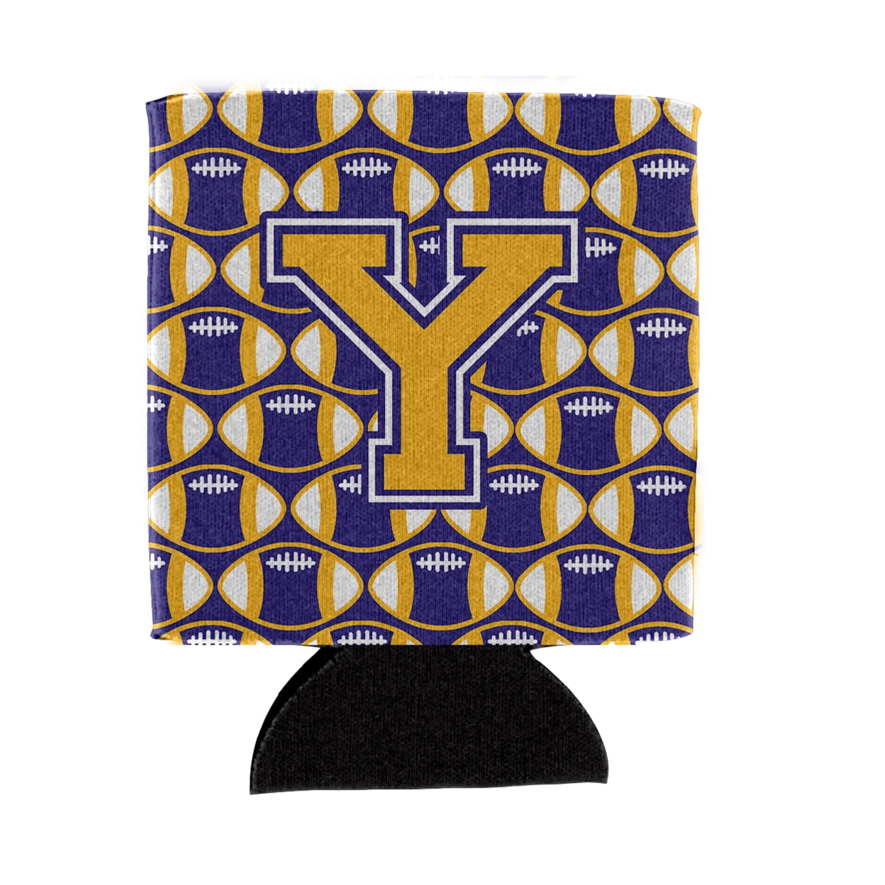 Carolines Treasures CJ1064-YCC Letter Y Football Purple and Gold Can or Bottle Hugger  Can Hugger multicolor
