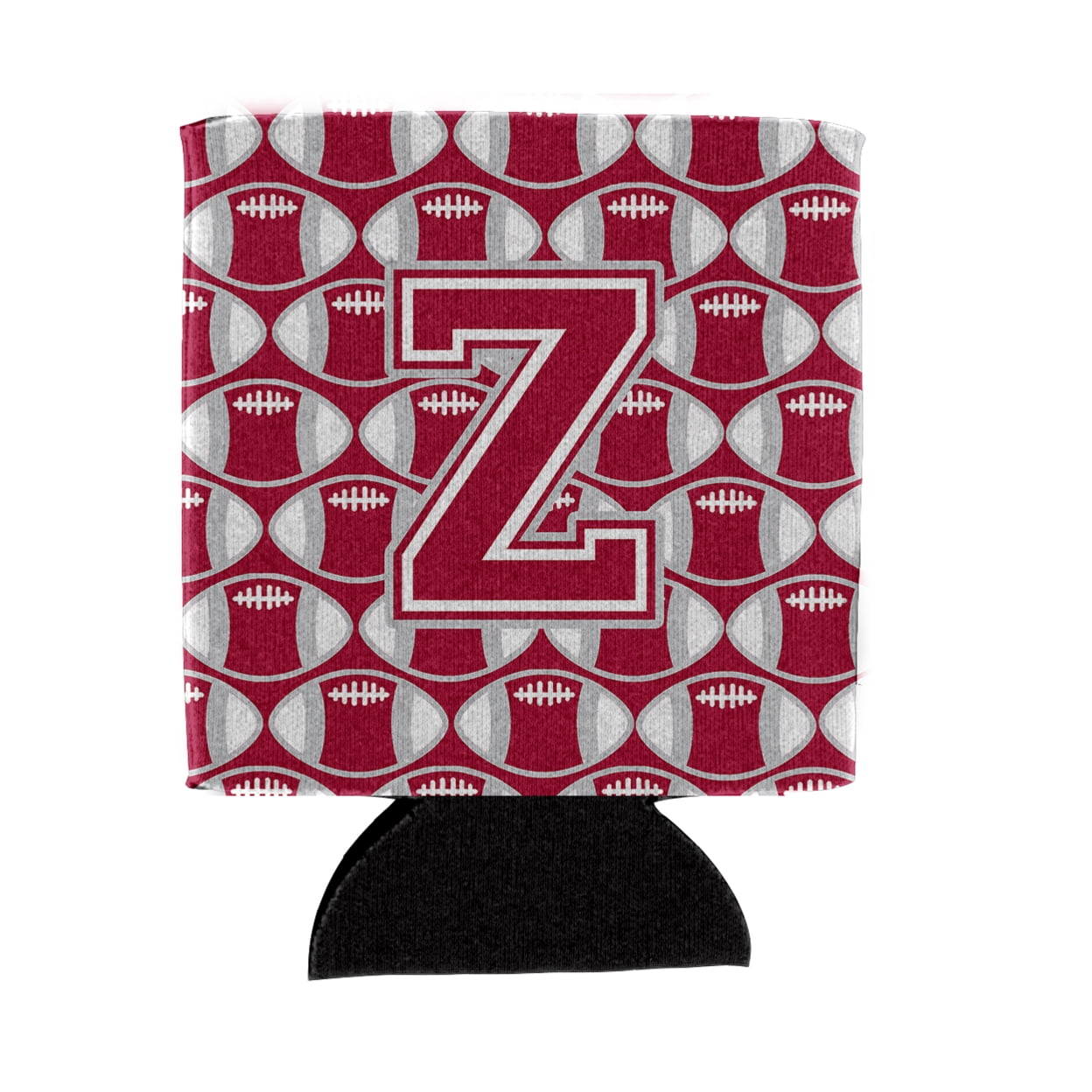 Carolines Treasures CJ1065-ZCC Letter Z Football Crimson grey and white Can or Bottle Hugger  Can Hugger multicolor